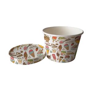 ZY Factory Happy for Kids Paper Snack Bowl Couvercles supérieurs Heavy Duty Microwavable Jetable Ice Cream Cup Soup Cookies to Go Food Bowl - Product Image 4