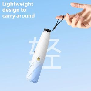Nuevo Paraguas de Bolsillo Ultraligero de Fibra con Protección Solar y Lluvia, Plegable en Tres Partes, con Varillas 6K, Goma Negra, Protección UV y Logotipo - Product Image 5