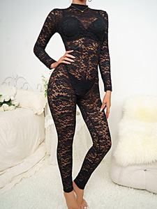 Combinaison en dentelle Yicheng personnalisée, style européen et américain, pour femmes, été, tendance, <span class=keywords><strong>sexy</strong></span>, ajourée, coupe ajustée, séduction - Product Image 3