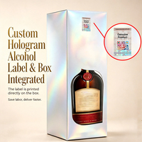 Boîte cadeau anti-contrefaçon pour vin avec étiquette de vérification par code QR intégrée, impression personnalisée, rigide, certifiée FSC ISO