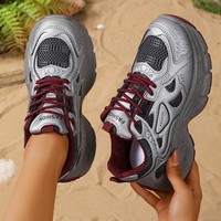 Chaussures de sport assorties à la couleur - Nouveau style, semelle épaisse, rehaussées, polyvalentes et décontractées, surface en maille - Édition hiver