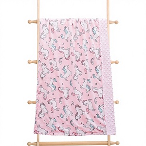 Couverture bébé en polaire tricotée 100 % polyester double couche anti-bactérienne à motif animal pour enfants de maternelle - Collection Automne Hiver - Product Image 2