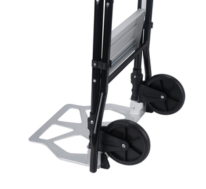 Foldable Hand Trolley Step <b>Ladder</b> Cart <b>Aluminum</b> Rolling Trolley <b>Ladder</b> 2 Step Utility Trolley for Warehouse Home - Product Image 3