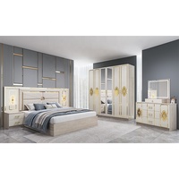Ensemble de meubles de chambre à coucher modernes en gros de Chine, 5 pièces, cadre en bois, lit king size, ensembles de meubles de chambre à coucher de luxe complets