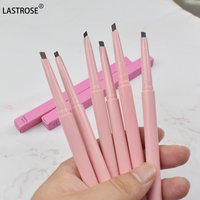 Crayon pour les yeux 2 en 1 double extrémité Vegan à haute teneur en pigments de marque privée crayon à sourcils rose imperméable longue durée avec spoolie