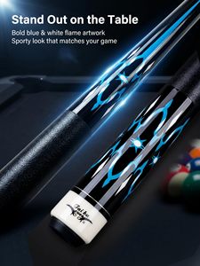 Queue de billard Tai Ba Cues, pointe en cuir multicouche de 13 mm, enveloppe en lin, bois dur d'érable canadien, 19-21 oz (selétrable) - Product Image 4