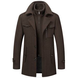 Manteau en <span class=keywords><strong>laine</strong></span>, manteau d'affaires à double col pour <span class=keywords><strong>homme</strong></span>, automne-hiver, élégant, pour <span class=keywords><strong>homme</strong></span> d'âge moyen, vêtement d'extérieur formel et chaud, pour l'hiver - Product Image 6