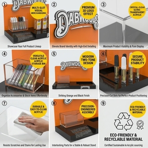 Présentoir de comptoir en acrylique pour tabac, porte-cigarettes, support pour boutique de tabac, organisateur de briquets et de papier à rouler, vente en gros, OEM - Product Image 5