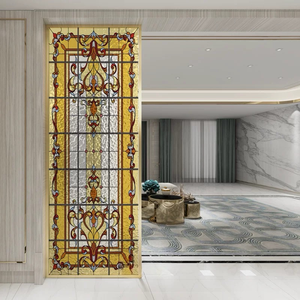 Plaque de <span class=keywords><strong>verre</strong></span> décorative en <span class=keywords><strong>cristal</strong></span> style <span class=keywords><strong>Tiffany</strong></span> à texture craquelée personnalisée, motifs multiples, pour décoration de mur rideau - Product Image 4