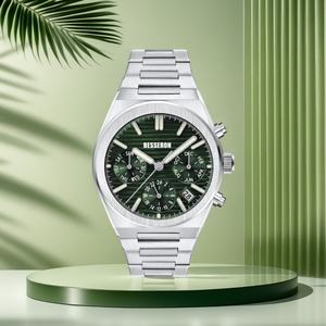 Montre-bracelet de luxe pour homme à quartz chronographe, cadran lumineux personnalisé de 42 mm, boîtier de 10 mm, bracelet en caoutchouc, style affaires, mode et sport, aiguilles de cadran - Product Image 6