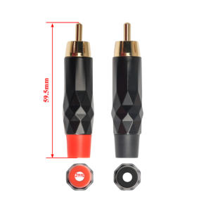 24K Plaqué Or Soudure Mâle RCA Prises Connecteur Câble Adaptateur pour Voiture Haut-Parleur Audio Phono <span class=keywords><strong>TV</strong></span> - Product Image 4