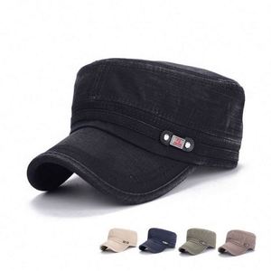 Wholesale Korean Fashion Men Captain Hat Plain New Sun Visor <b>Old</b> Wash Flat Captain Hats - Product Image 1