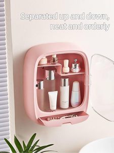 Drill-free Easy Install Bathroom Makeup Holder Waterproof Wall Hanging Cosmetics Organizer <b>Bathing</b> Products <b>Storage</b> Box - Product Image 6