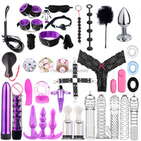 SacKnove Ensemble de 37 pièces de luxe pour couple, jouets sexuels de bondage BDSM chinois, comprenant vibrateurs, menottes, anneau pénien, plug anal et dispositifs de retenue