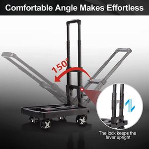 Plateau portable Compact et mini, plate-forme portable légère, 4 roues, chariot à main pliable - Product Image 2