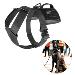 Training Combat Metal Buckle Nylon Large K9 Tactical Pet Harnesses Safety Service Dog Vest with Handle personalized Name Patch