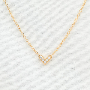 Collar Minimalista con Corazón de Diamantes, Hecho en Oro Sólido de 14K, Colgante de Corazón Pequeño y Delicado, Joyería Fina para Uso Diario en Capas - Product Image 2