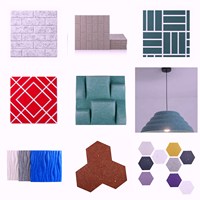 Autocollants muraux en polyester insonorisants, formes d'étoiles hexagonales, certifiés GRS OEKO, sans résidus, pour la maternelle