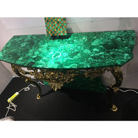 Meubles de table en pierre précieuse malachite verte de luxe uniques