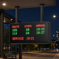 Panneau d'affichage LED matriciel suspendu pour arrêt de bus avec informations de déplacement des passagers et design moderne