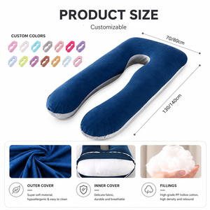 Almohada <span class=keywords><strong>de</strong></span> gran oferta para todo el cuerpo en forma <span class=keywords><strong>de</strong></span> U, almohada <span class=keywords><strong>de</strong></span> apoyo para el <span class=keywords><strong>embarazo</strong></span> para dormir - Product Image 2