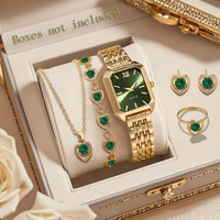 Montre pour femme minimaliste, cadran carré, mouvement à quartz, bracelet en alliage, bijoux en strass en forme de cœur, coffret cadeau quotidien