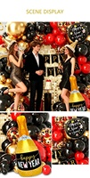 Ensemble de ballons arqués rouge, noir et or, épaissis, pour décoration d'anniversaire, ensemble de ballons métalliques pour fête