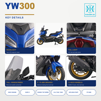 Scooter Maxi 300cc, moteur refroidi par eau EFI, freins ABS avant et arrière, réservoir de carburant de 8 L, démarrage sans clé, 120 km/h, EURO 5, fournisseur