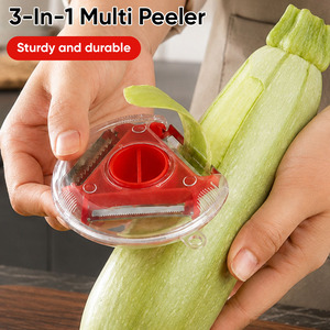 3-<b>in</b>-1 Stainless Steel Peeler with Rotary Blade, Multifunctional Fruit Vegetable Cutter <b>Kitchen</b> Gadgets for Commercial <b>Kitchen</b> - Product Image 1