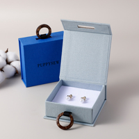 PUPPYSEW Schmuckboxen Aufbewahrungsboxen für Ohrringe, Ringe, Halsketten und Armbänder Magnetboxen Buchförmige Boxen mit Individuellem Logo