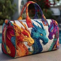 Sac de toilette matelassé gothique Halloween motif chauve-souris, sac de voyage brodé lune effrayante, grande capacité, organiseur de maquillage, cadeau pour femme