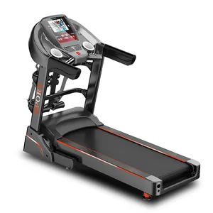 AMZOM Treadmill Elektrik Multi-fungsi, Peralatan Gym Fitness, Peralatan Berlari Rumah dengan Layar Tapak Pabrik