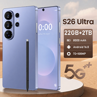 Teléfono Inteligente S26 Ultra de Alta Calidad, 22GB+2TB, Android 16, 5G, 8000mAh, 108MP, Lápiz Integrado, Desbloqueado Global, Deca Core, Económico