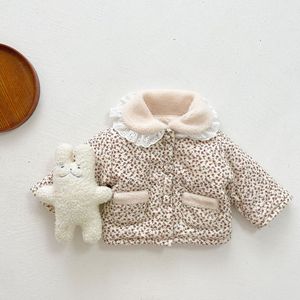 Vestes d'hiver en gros pour enfants, manteaux en fourrure pour filles, parkas, tenues pour bébés, vêtements coréens en coton à fleurs, 0616Ak3778 - Product Image 2