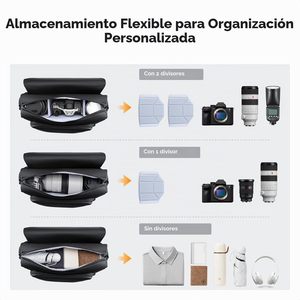 Bolsa para Cámara Sling Personalizada 15L Impermeable, Bandolera para <span class=keywords><strong>Reflex</strong></span> con Objetivo 70-200mm y Portátil de 13 Pulgadas - Product Image 2