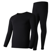 Ensemble thermique léger, fin et respirant pour homme, haut et bas, tissu polyester + élasthanne, évacuation de l'humidité, antibactérien, écologique