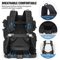 Sac à dos tactique de montagne 50L grande capacité, respirant, imperméable, en tissu Oxford, pour randonnée et camping en extérieur