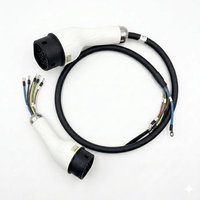 Câble de recharge EV Type 2 personnalisé à extrémité ouverte 32A 22kW IEC 62196 IP67 avec gaine TPU/TPE, cordon de remplacement pour chargeur EVSE à fils nus