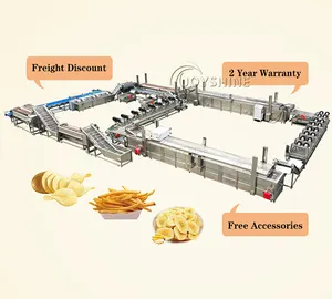 200kg/500kg/1000kg Frozen French Fries Potato Chips Making Machine Production Line