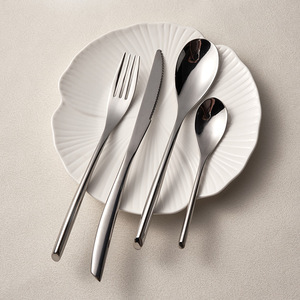 Moderno 304 in acciaio inox posate stoviglie di alta qualità arredamento per la casa con spessi manici nudi-forchetta grande magazzino cucchiaio - Product Image 2