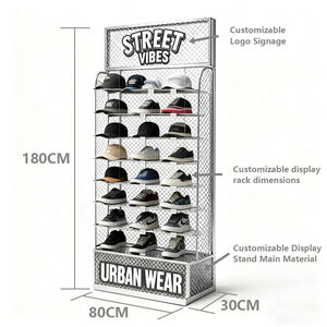 Espositore in Rete Metallica per Scarpe e Cappelli, Design a Più Livelli per Supermercati e Negozi al Dettaglio - Product Image 2