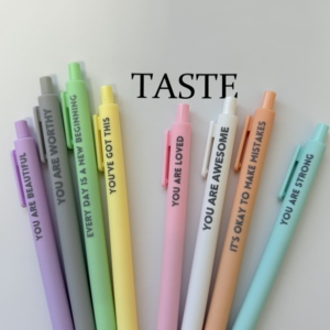 Confezione da 8 penne per citazioni ispiratrici con inchiostro colorato in plastica penna Gel per fare clic su penna regalo per insegnante di diploma di matrimonio - Product Image 4