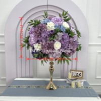 Boule de fleurs artificielle en soie faite à la main, nouvelle arrivée, personnalisée, 50 cm, haute qualité, longue durée, centre de table naturel pour mariage