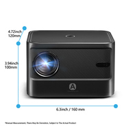 Mini projecteur Android 4K avec correction automatique de la distorsion trapézoïdale, haut-parleurs intégrés, design portable, 400 lumens, WiFi, home cinéma, jeux mobiles