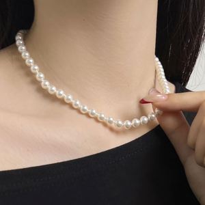 Colliers de bijouterie fine Dylam Elegance, argent sterling 925, collier de perles rondes de 6 mm pour femmes, accessoires de bijouterie pour tous les jours - Product Image 6