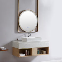 Meuble-lavabo mural en PVC de luxe pour petites salles de bain, fournisseur chinois