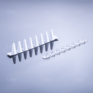 Tube à essai 100uL PCR Tube Bandes Volume 0.1ml Blanc Dnase Rnase Gratuit 8 Bandes PCR tube Clair Non stérile 0.1mL - Product Image 2