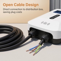 Chargeur mural pour véhicule électrique 7 kW avec lumière LED, RCD de type B, câble TPU, démarrage par carte, IP65, câblage ouvert, CE/UKCA/TUV Chargeur pour véhicule électrique 7 kW Type 2
