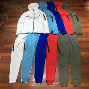 Ropa deportiva informal para <span class=keywords><strong>hombre</strong></span> de alta calidad y personalizada, conjunto deportivo de dos piezas de algodón puro para atletismo y entrenamiento. - Product Image 3