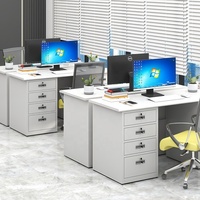 Bureau d'enseignant en acier à piétement unique, bureau de bureau industriel en métal avec tiroirs pour l'école et le bureau